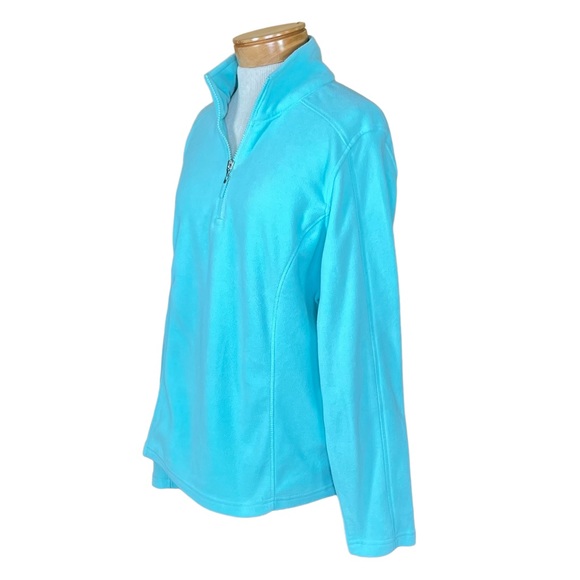 IZOD Women’s 1/4 Zip Aqua Polar Fleece Top Size Medium EUC - Picture 12 of 12